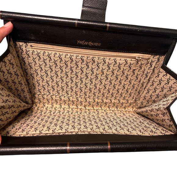 Yves Saint Laurent Black Leather Clutch - Picture 3 of 9